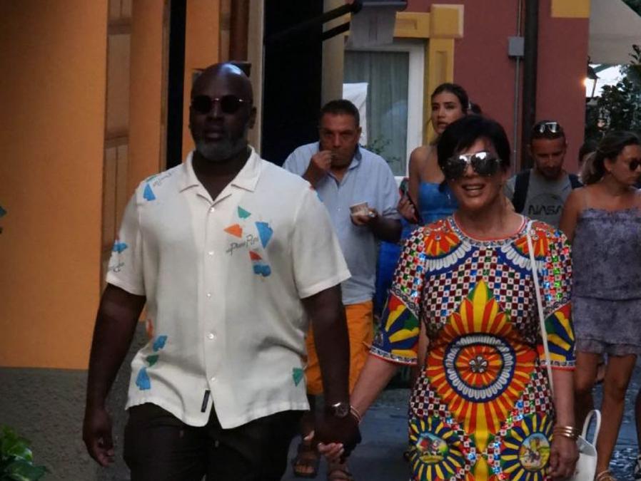 Corey Gamble e Kris Jenner a Portofino in agosto. (Photo by Mega/GC Images)