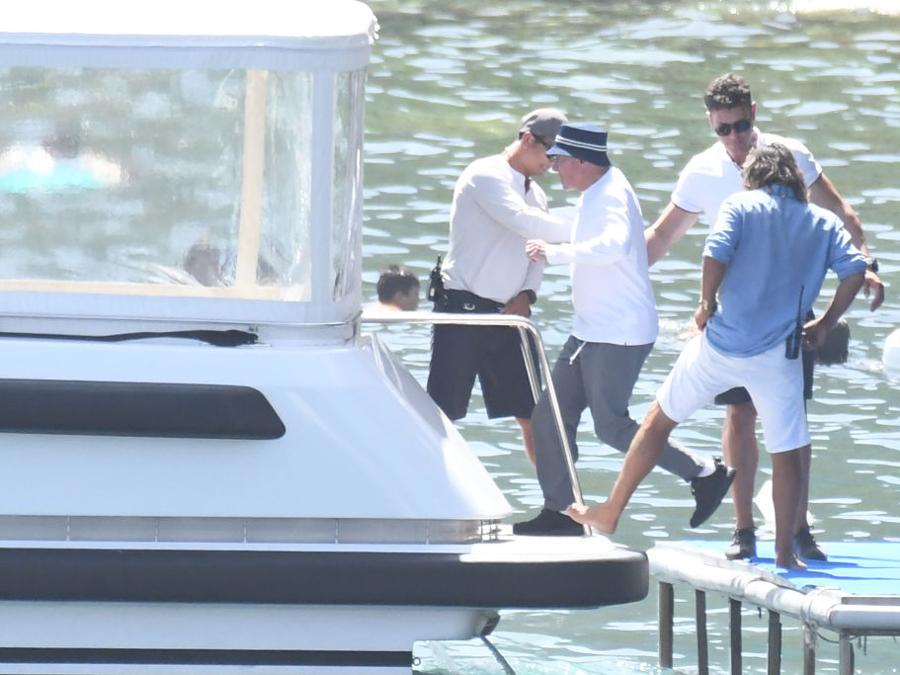 David Geffen a Nerano in luglio. (Photo by Mega/GC Images)