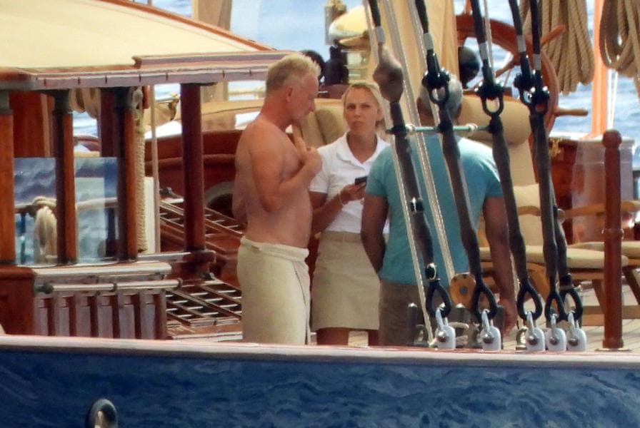 Sting su uno yacht a Taormina in luglio. (Photo by Mega/GC Images)