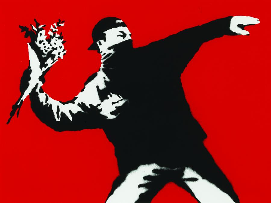 Love is in the air (Flower Thrower) 2003 - Serigrafia su carta London (UK), Emilia and Alessandro Private Collection 