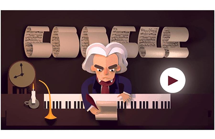 Goolge in omaggio a Ludwig van Beethoven