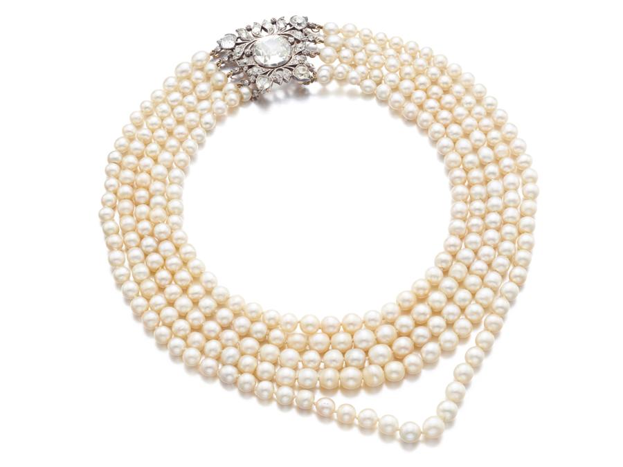 Collana di perle e diamanti attribuita a Köchert, fine XIX secolo 