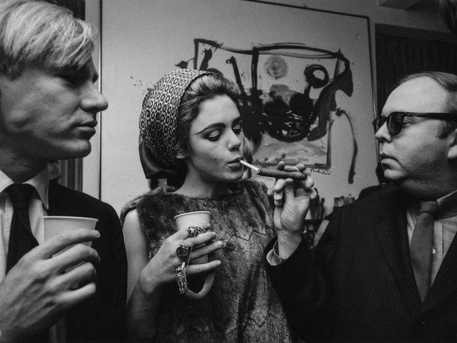 Steve Schapiro Warhol, Edie  and Henry, New York, 1965 Silver Gelatin Photograph 16 x20 inches  Fahey/Klein Gallery