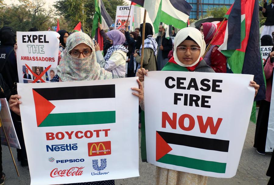 Una protesta contro Israele a Islamabad, Pakistan. (EPA)