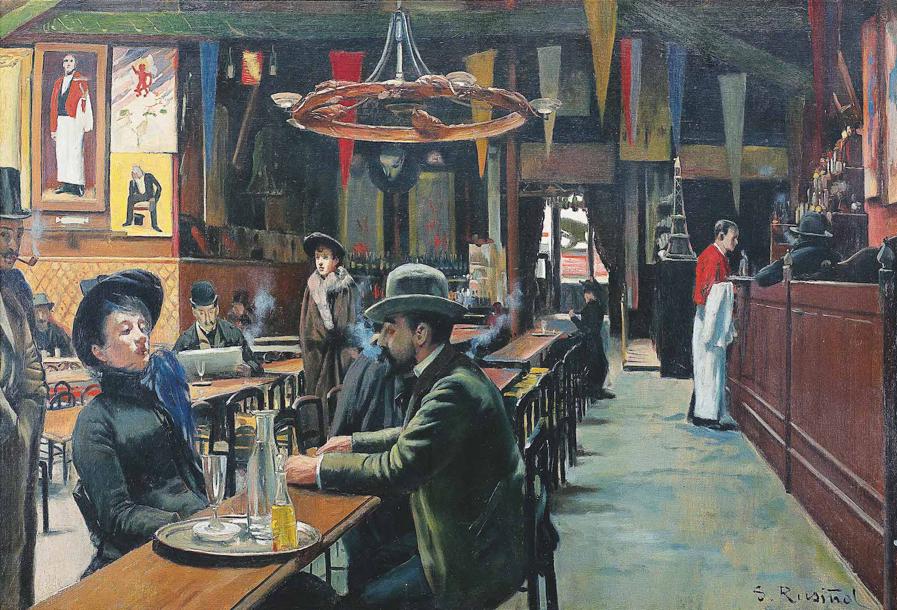 SANTIAGO RUSIÑOL, Café de Montmartre (o Café des Incohérents), 1889-1890, olio su tela, Montserrat, Museu de Montserrat, dono di J. Sala Ardiz, 1980