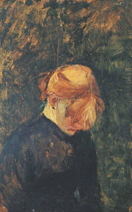 HENRI DE TOULOUSE-LAUTREC, Carmen la rousse (recto) Carmen la rousse, tête baissée (verso), 1885. olio su tavola, Albi, Musée Toulouse-Lautrec