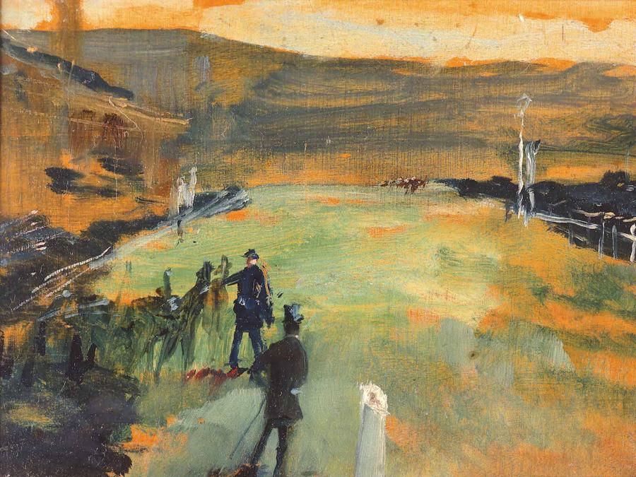 HENRI DE TOULOUSE-LAUTREC, Champ des courses, 1881, olio su cartone, Albi, Musée Toulouse-Lautrec