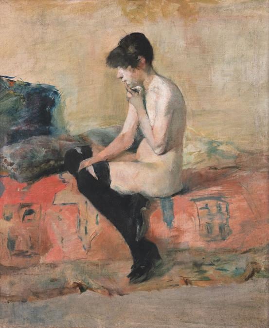 Henri de Toulouse-Lautrec, Étude de nu, femme assise sur un divan, 1882, olio su tela. Albi, Musée Toulouse-Lautrec. © Musée Toulouse-Lautrec, Albi, France / foto F. Pons