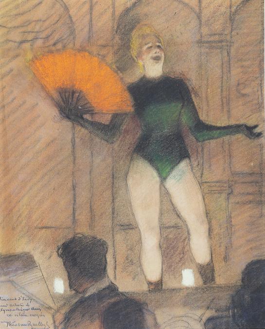 Théo van Rysselberghe, Scène de café-concert, 1887, pastello e carboncino su carta vergata color crema. Collezione privata