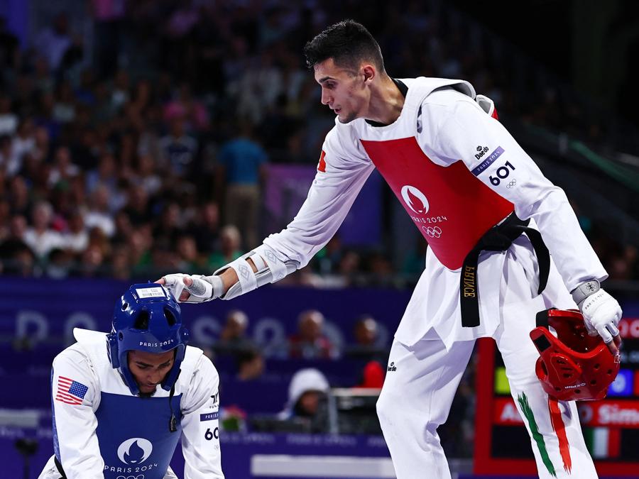 9 agosto 2024 - Bronzo a Simone Alessio - Taekwondo - Maschile -80kg. (REUTERS/Tingshu Wang)