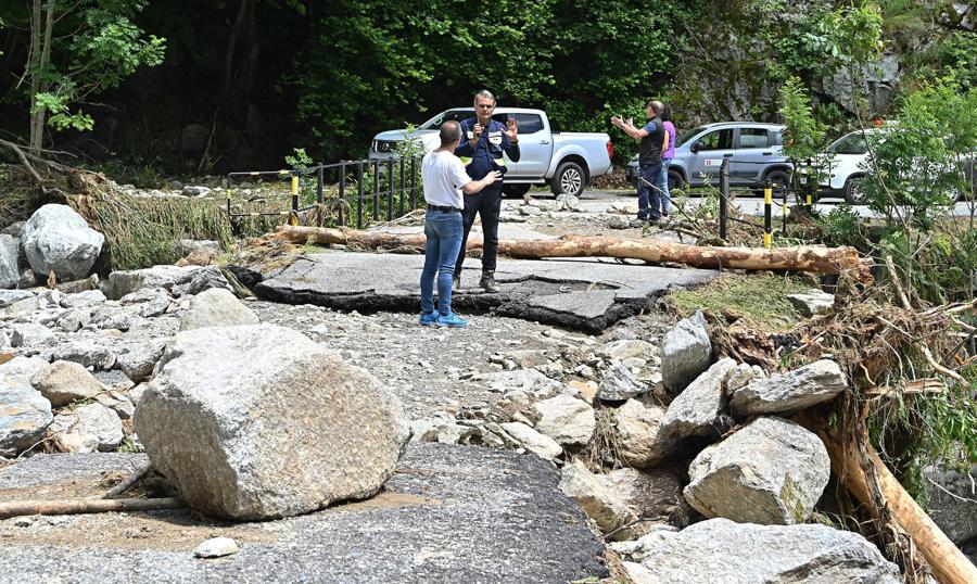 Danni causati da maltempo nel comune di Chialamberto nelle Valli di Lanzo. Torino, 30 giugno 2024. (Ansa)