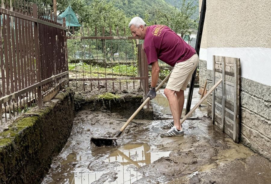 Danni causati da maltempo nel comune di Chialamberto nelle Valli di Lanzo. Torino, 30 giugno 2024. (Ansa)