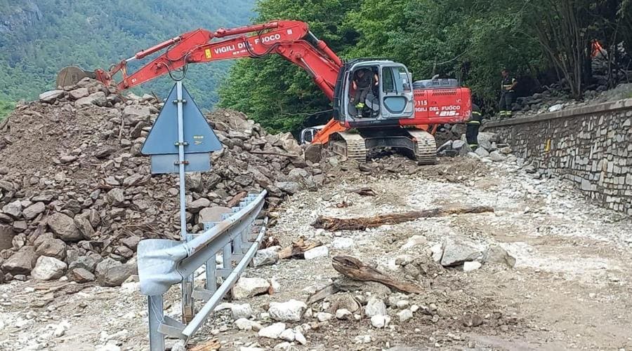 Gli effetti del maltempo nella Valle Orco, 30 giugno 2024. (Ansa)