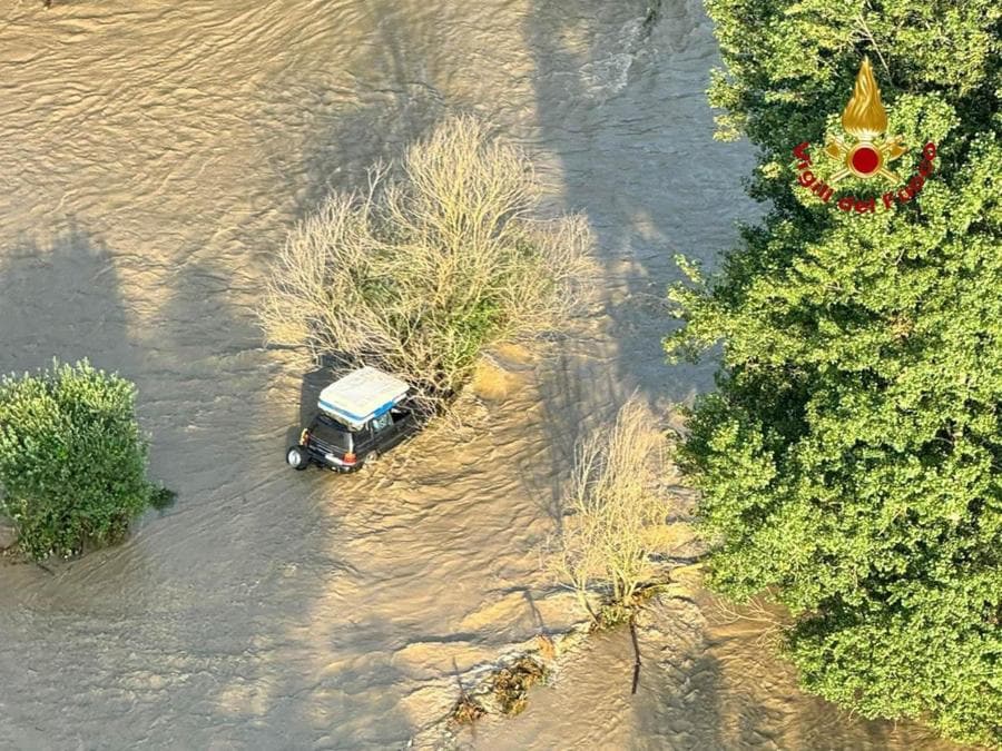 Gli effetti del maltempo nella Valle Orco, 30 giugno 2024. . (Ansa)