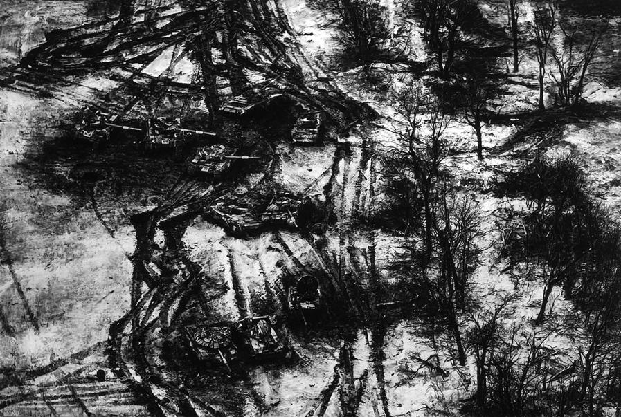 Robert Longo - Tank battle. 2023