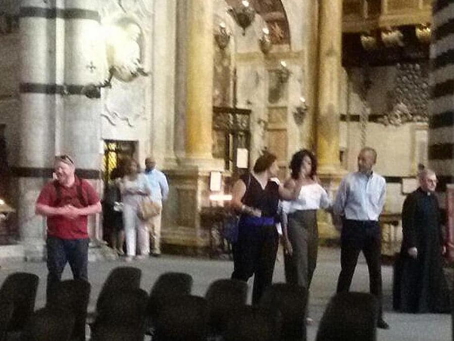 Michelle e Barack Obama a Siena (Ansa)