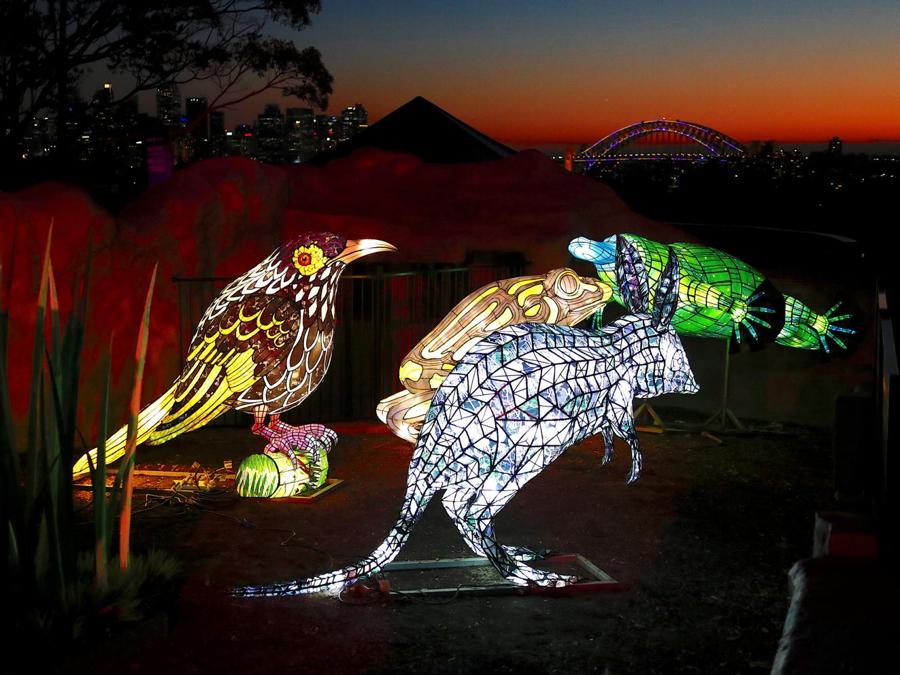 Vivid Sydney, Festival di luci, musica e idee più grande la mondo. Il festival dura per 23 giorni, inizio festival, 25 maggio 2018. (REUTERS/David Gray)