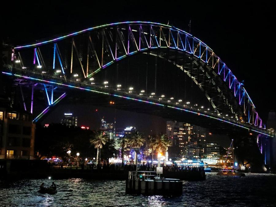 Vivid Sydney, Festival di luci, musica e idee più grande la mondo. Il festival dura per 23 giorni, inizio festival, 25 maggio 2018. (REUTERS/David Gray)