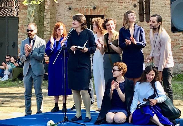 Un momento della conferenza di inaugurazione del Padiglione Lituania, Venezia,10 maggio 2019 (© Francesca Guerisoli).
