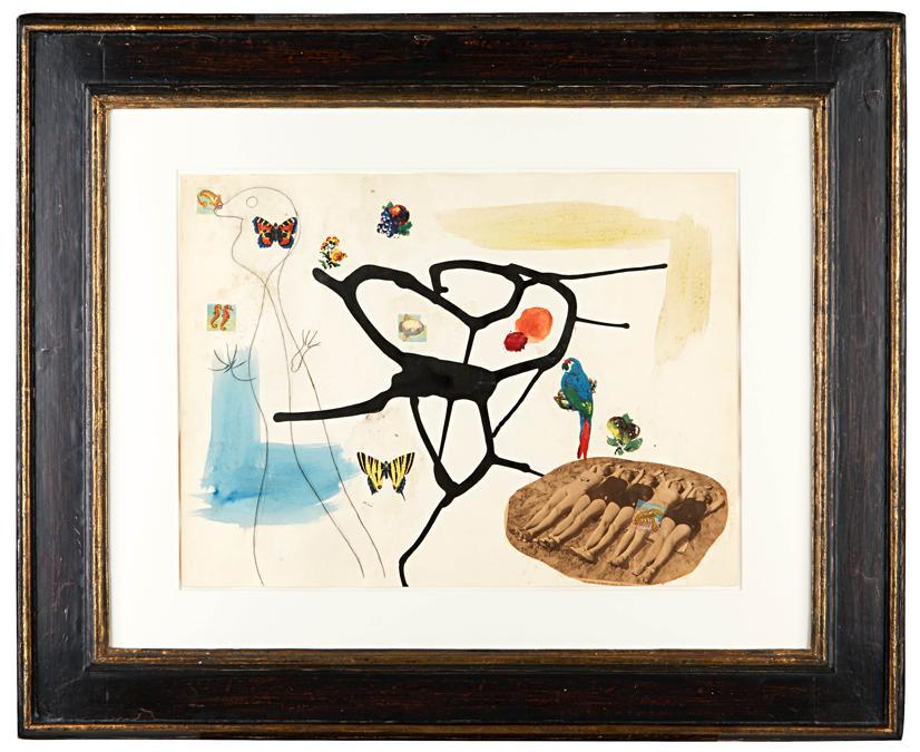 Galleria Gmurzynska opera di tecnica mista (matita, henné, acquarello, decalcomanie e collage su carta) «Métamorphose» del 1936 di Joan Miró