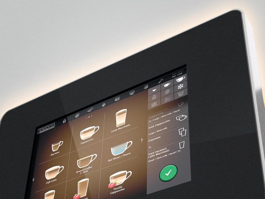 Franke, A600, macchina espresso superautomatica, professionale, con un grande display touch che facilita notevolmente la scelta; con dispositivi da macchina del bar, montalatte efficientissimo, ampia scelta di bevande con ricette su base di latte e caffè secondo i gusti. Una nuova tendenza per grandi famiglie, che hanno frequenti consumi, per chi riceve spesso, per chi usa latte e sue varianti anche per le ricette