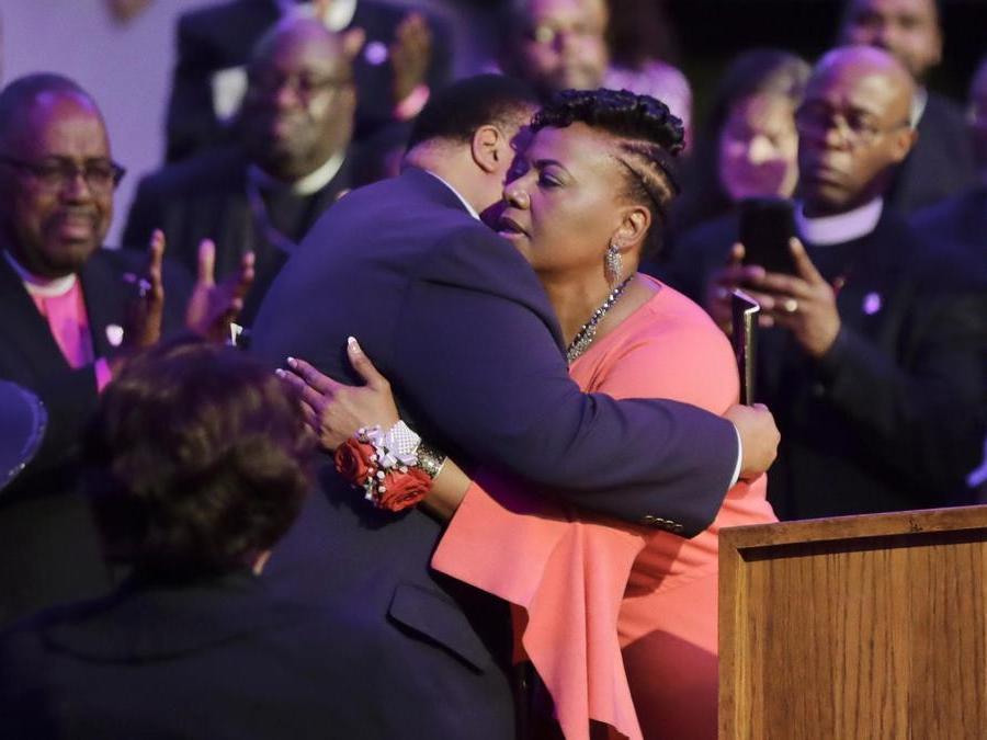 3 aprile 2018 - Commemorazione al Mason Temple of the Church of God in Christ di Memphis (AP Photo/Mark Humphrey)