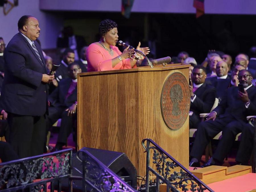 3 aprile 2018 - Commemorazione al Mason Temple of the Church of God in Christ di Memphis (AP Photo/Mark Humphrey)