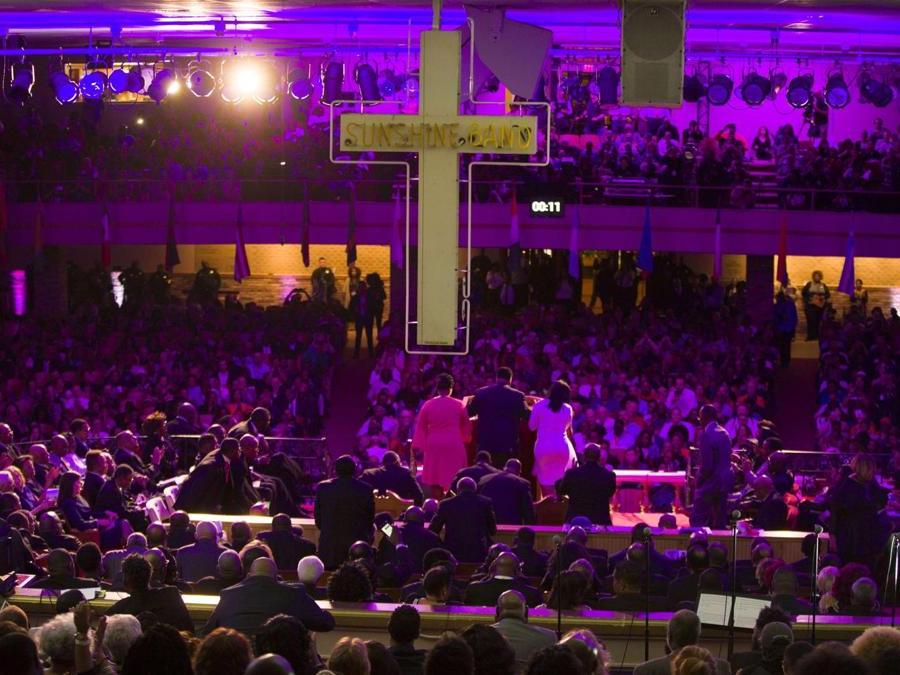 3 aprile 2018 - Commemorazione al Mason Temple of the Church of God in Christ di Memphis (Joe Raedle/Getty Images/AFP)