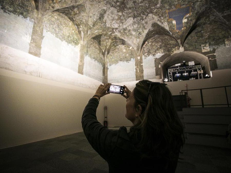 Castello Sforzesco, Milano. Inaugurazione degli eventi di Leonardo 500 con presentazione della straordinaria apertura della Sala delle Asse e delle mostre e iniziative collegate. (Stefano De Grandis/Fotogramma)