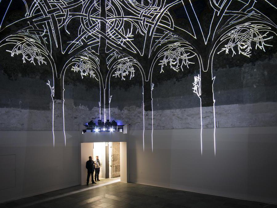 Castello Sforzesco, Milano. Inaugurazione degli eventi di Leonardo 500 con presentazione della straordinaria apertura della Sala delle Asse e delle mostre e iniziative collegate. (Stefano De Grandis/Fotogramma)