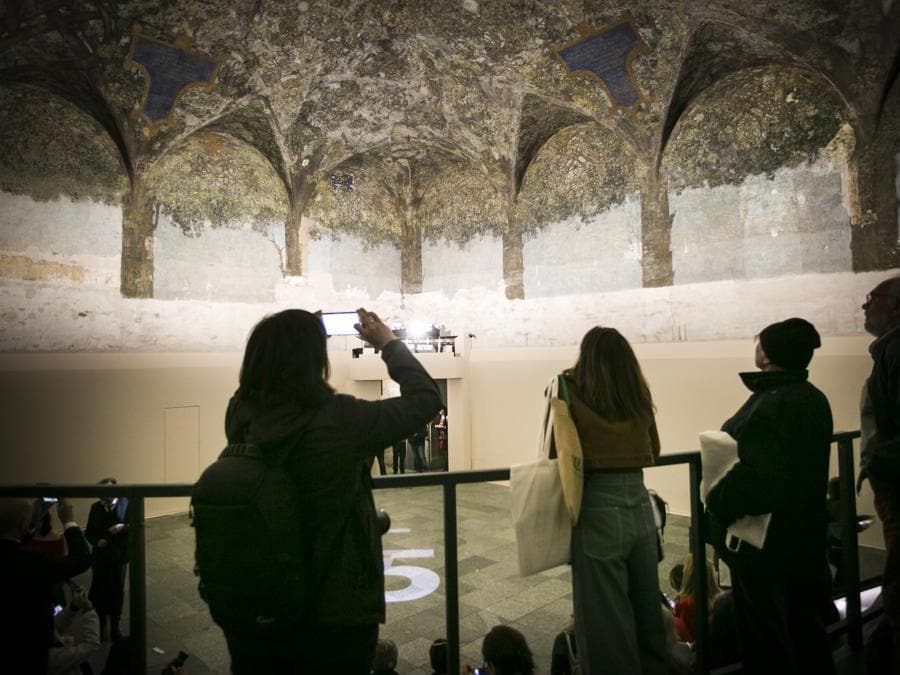 Castello Sforzesco, Milano. Inaugurazione degli eventi di Leonardo 500 con presentazione della straordinaria apertura della Sala delle Asse e delle mostre e iniziative collegate. (Stefano De Grandis/Fotogramma)
