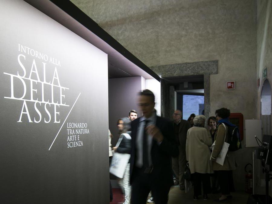 Castello Sforzesco, Milano. Inaugurazione degli eventi di Leonardo 500 con presentazione della straordinaria apertura della Sala delle Asse e delle mostre e iniziative collegate. (Stefano De Grandis/Fotogramma)