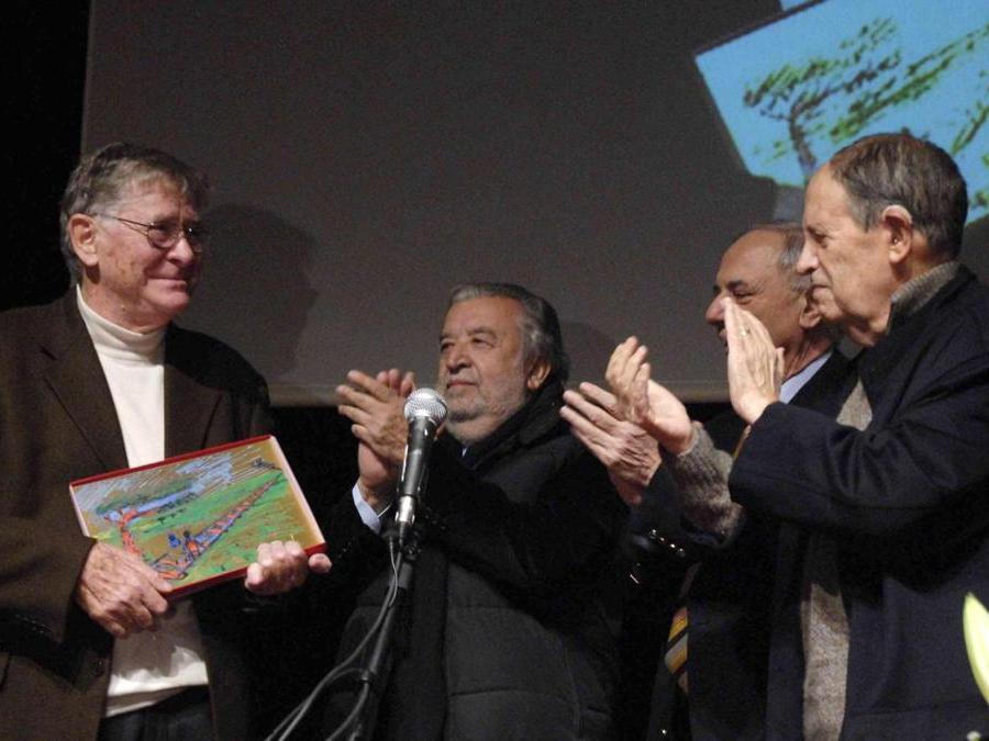 2007, Rimini, alla consegna  del  premio «Fellini 2007» da parte del presidente della fondazione Federico Fellini, Pupi Avati,  il direttore della Fondazione,Vittorio Boarini,  e il critico cinematografico Tullio Kezich (Ansa)