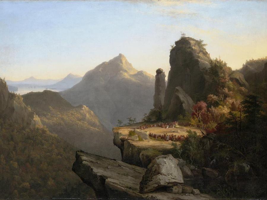Scene from The Last of the Mohicans, Cora Kneeling at the Feet of Tamenund, 1827 (Wadsworth Atheneum / Allen Phillips)
