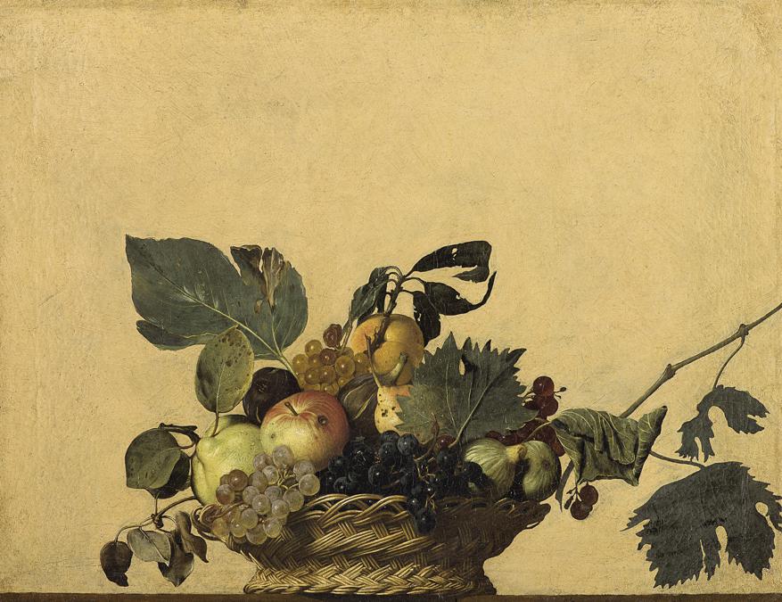 Michelangelo Merisi, detto il Caravaggio (1571-1610), Canestra di frutta, 1595 circa, olio su tela, Milano, Veneranda Biblioteca Ambrosiana, Pinacoteca (© Veneranda Biblioteca Ambrosiana / Mondadori Portfolio)