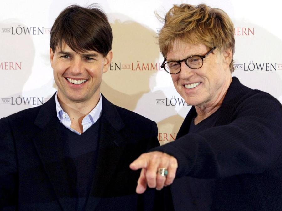 Tom Cruise e Robert Redford in occasione del film di Redford 'Lions for Lambs', Berlino, 25 ottobre 2007 (ANSA / EPA/JOHANNES EISELE)
