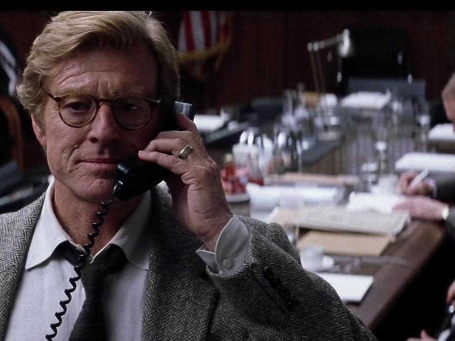 Robert Redford in una foto di scena del film ''Spy game '', di Tony Scott, 2001 (ANSA)