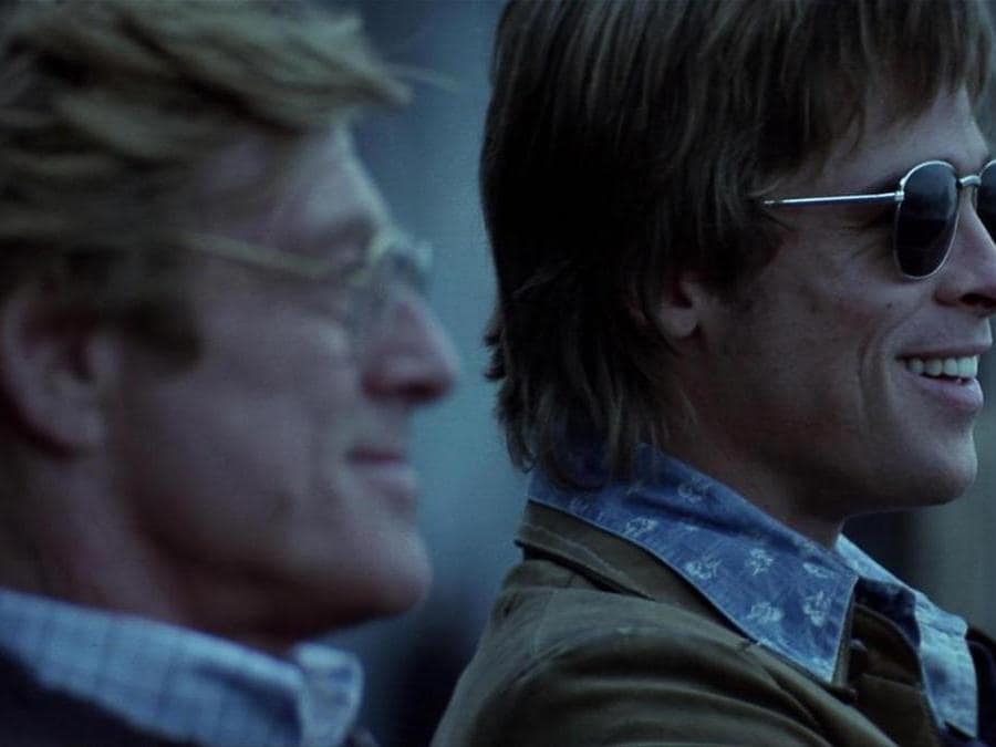 Robert Redford  e Brad Pitt in una foto di scena del film ''Spy game '',  di Tony Scott, 2001 (ANSA)