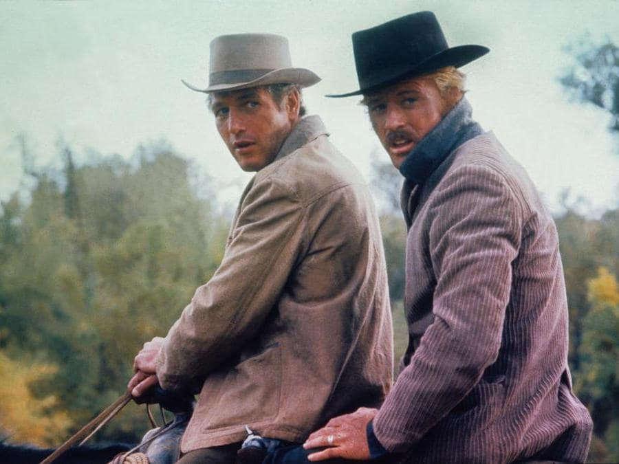 Paul Newman e Robert Redford in una scena del film “Butch Cassidy and the Sundance Kid” (Afp)
