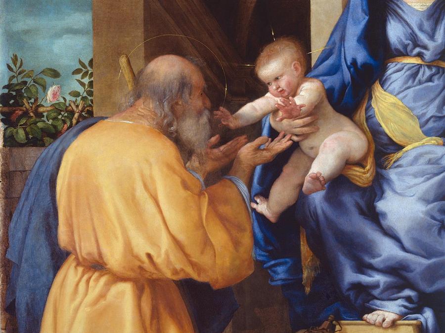 ITINERARI 4. Lorenzo Lotto. Madonna col bambino e i SS Giuseppe e Gerolamo (Madonna delle Rose), 1526. Olio su tavola, 155 x 160 cm. Jesi, Pinacoteca Civica, Palazzo Pianetti. Lunetta: San Francesco e Santa Chiara, 1526. Olio su tavola, 85 x 160 cm. Jesi, Pinacoteca Civica, Palazzo Pianetti (particolare)
