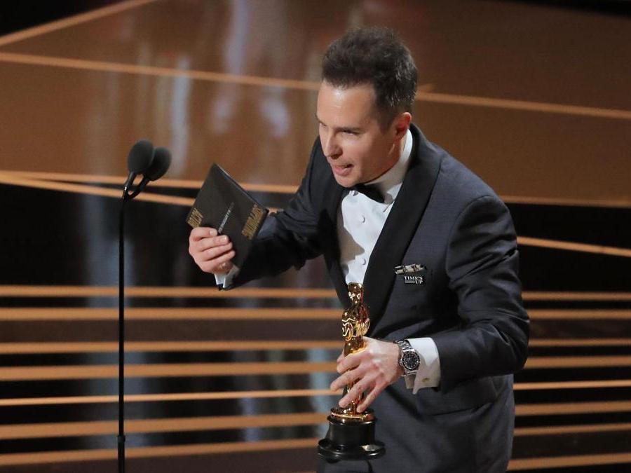 Sam Rockwell vince l’Oscar come miglior attore non protagonista con il film “Tre manifesti a  Ebbing, Missouri” - REUTERS/Lucas Jackson