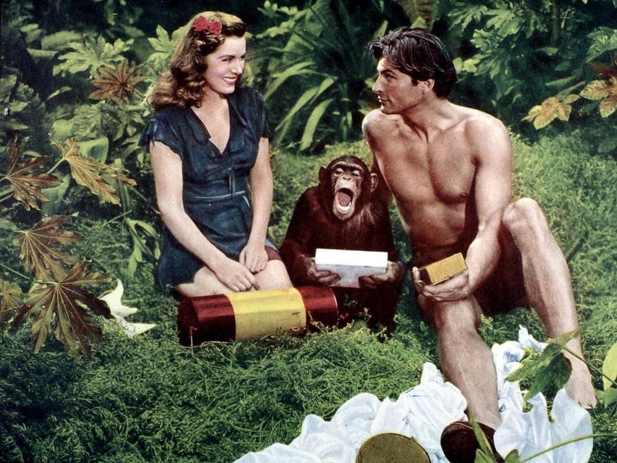 Lex Barker e Brenda Joyce in «La fontana magica di Tarzan», 1918