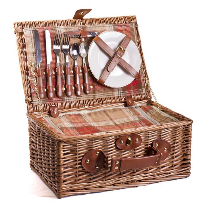 Eaton, Hampers, chiller in tartan, per un pici nic singolo, completo di tutte le stoviglie.