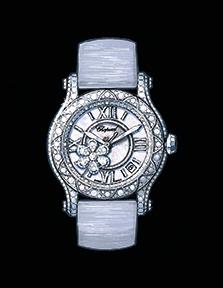 Chopard orologio Happy Sport in oro bianco e diamanti, con diamanti mobili 