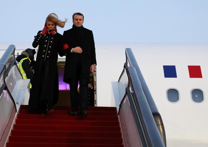 L'arrivo dei Macron in Cina 