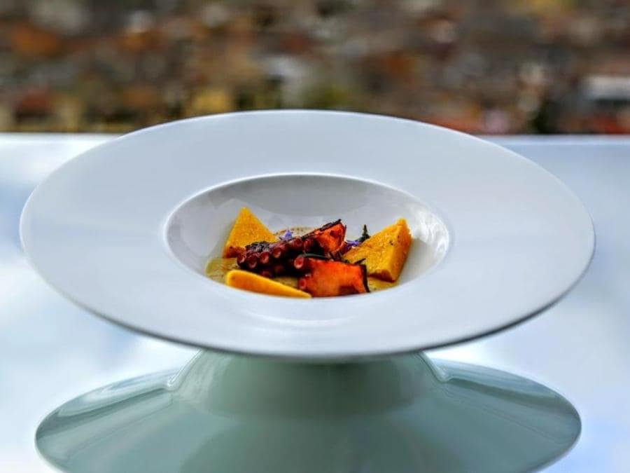 Un piatto dello chef Massimo d'Innocenti