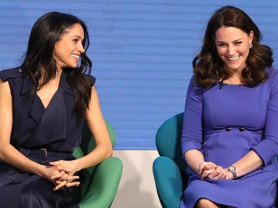 Kate con la cognata Meghan (AFP/ Photo by Chris Jackson / POOL)