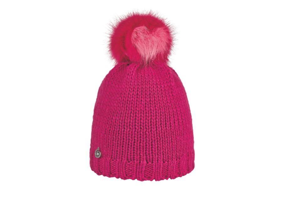 Brekka, Cappello in lana eco pon con pon pon in eco pelliccia a forma di cuore