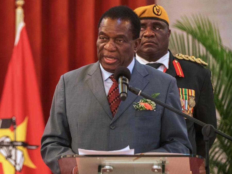 il presidente dello Zimbabwe Emmerson Mnangagwa  sarà tra i partecipanti del WEF 2018 di Davos  (AFP PHOTO / MAURO VOMBE)
