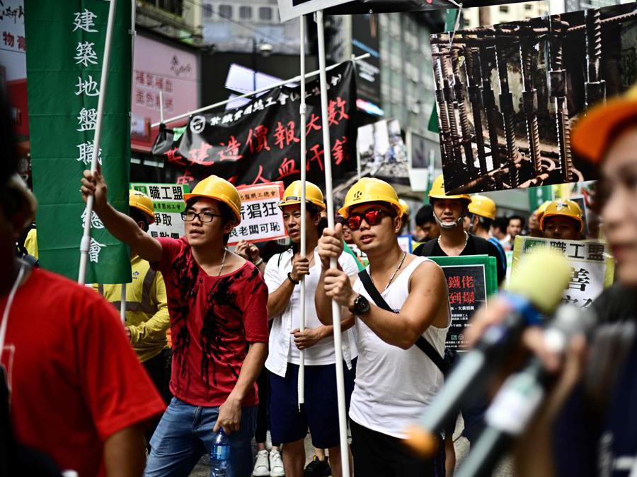 Raduno del primo maggio, Festa dei lavoratori, a Hong Kong . (Photo by Anthony WALLACE / AFP)
